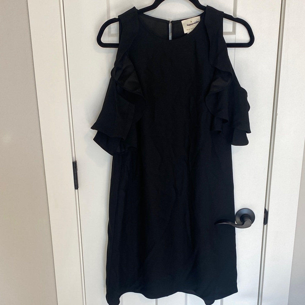 Kate Spade Black Ruffle Sleeve Mini Dress